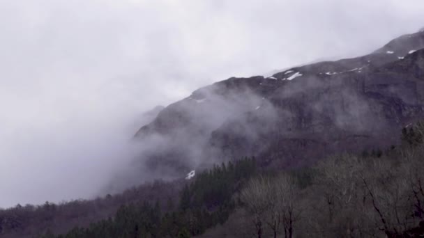 Paysage Montagne Avec Brouillard — Video