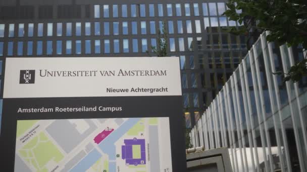 Постріл Мапою Roeterseiland Кампусу Uva Амстердамського Університету Великого Конкурента Vrije — стокове відео