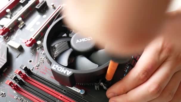 Reparación Montaje Una Computadora Escritorio — Vídeo de stock