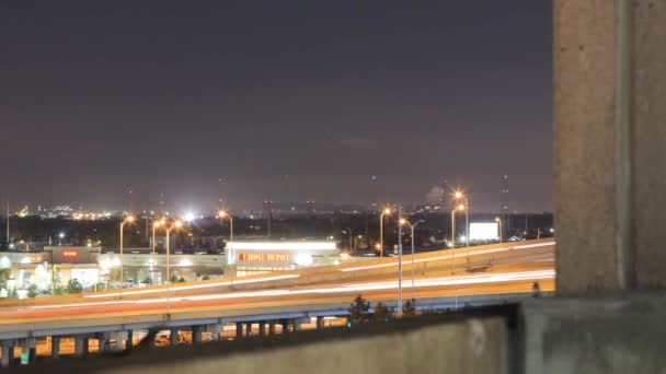 Long Exposure Timelapse Cars Passing Left Right Out Frame Highway — Stock Video