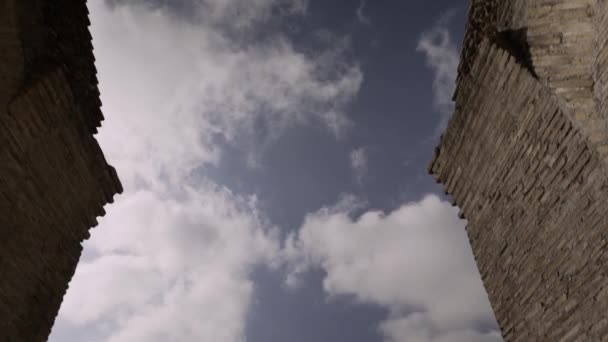 Снимок Долли Сделанный Входе Колизей Риме Италия Показывает Масштаб Сооружения — стоковое видео