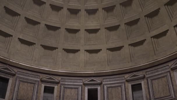 Oculus Tavan Tasarımını Görmek Için Roma Talya Daki Pantheon Içini — Stok video