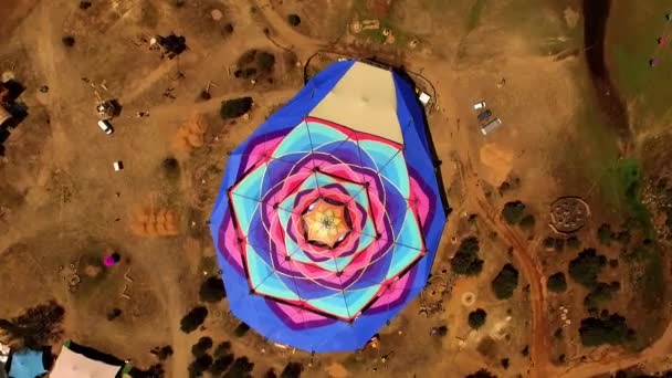 Drone Footage Boom Festival Dance Temple — Stock Video