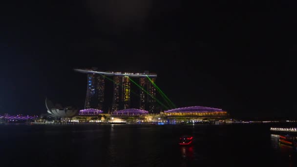 由Sam Kresslein主讲的Marina Bay Sands Light Show Singapore — 图库视频影像