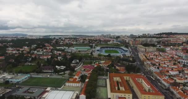 Lissabon Portugal Estadio Restelo Stadion Drohne Portugal Abgeschossen — Stockvideo