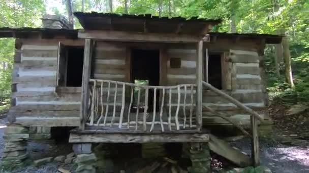 Vechea Cabană Jurnal Natural Tunnel State Park Din Virginia — Videoclip de stoc