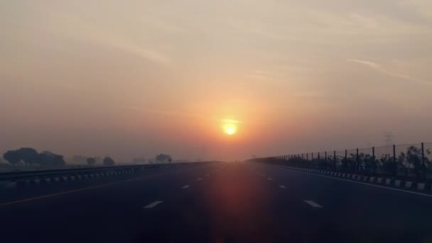 Guidare Expressway India Mattina — Video Stock