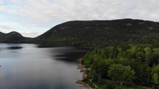 Luchtbeelden Van Jordan Pond Acadia National Park Maine — Stockvideo