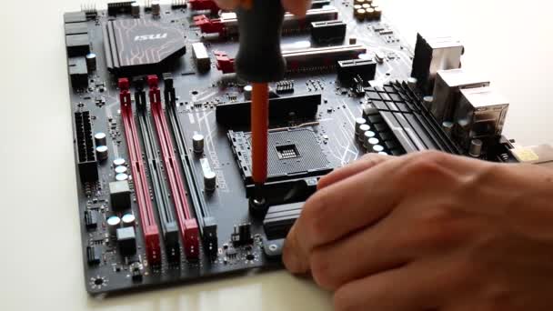 Reparación Montaje Una Computadora Escritorio — Vídeo de stock