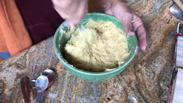 Mixing Dough Baking — Stockvideo