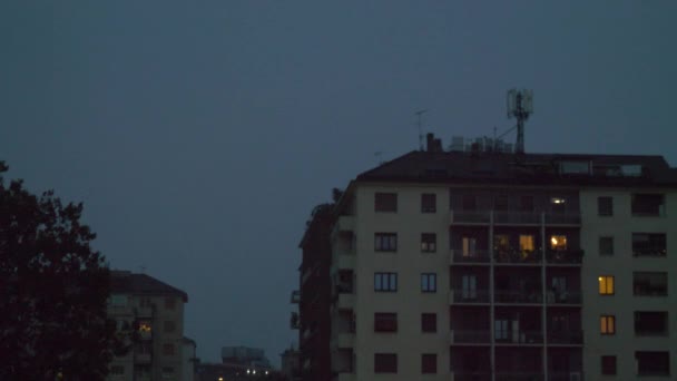 Orage Dans Soirée Milan Italie — Video