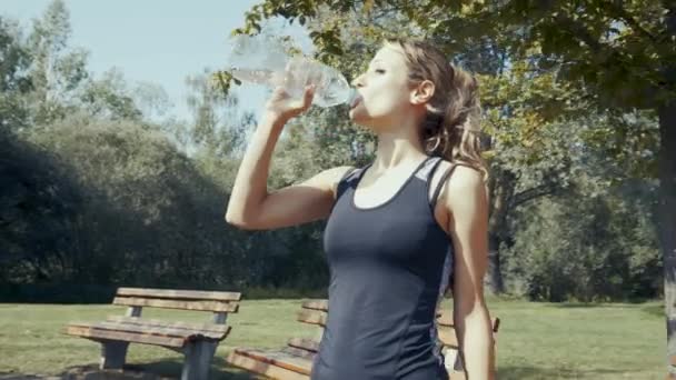 Tiro Jovens Mulheres Bonitas Fazendo Exercícios Livre Parque Nascer Sol — Vídeo de Stock