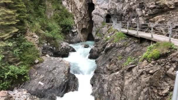 Entrance Impressive Glacier Gorge Rosenlaui Switzerland — Stock Video