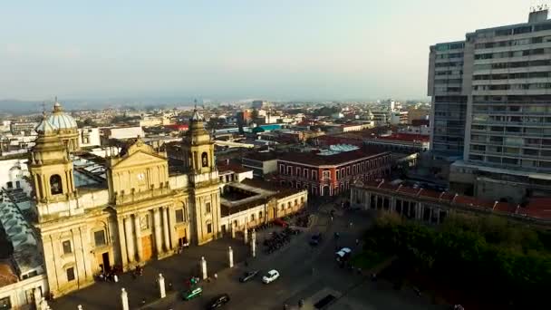 Pemandangan Indah Dari Istana Nasional Dari Kota Guatemala Hari Yang — Stok Video