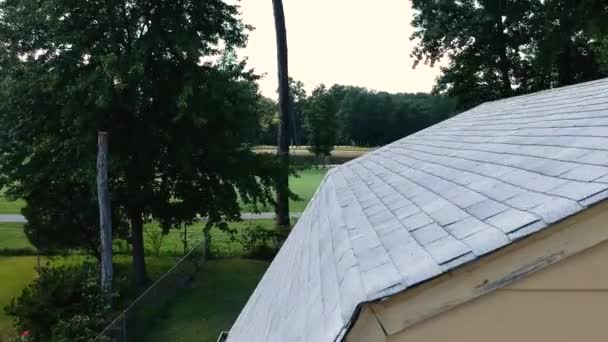 Een Snel Bewegend Dynamisch Zicht Lucht Met Bomen Het Zicht — Stockvideo