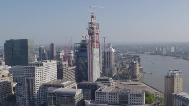 Drone Tiro Canary Wharf Leste Londres — Vídeo de Stock
