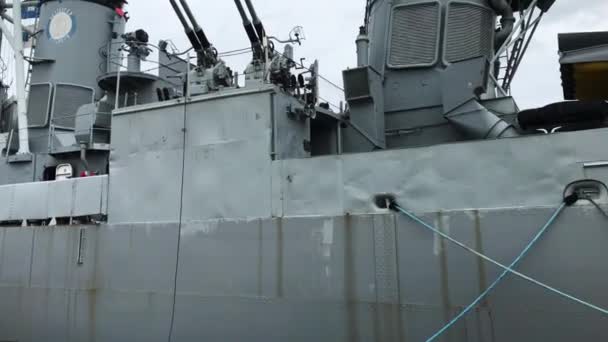 Uss Cassin Young Destructor Marina Los Estados Unidos Boston Navy — Vídeo de stock