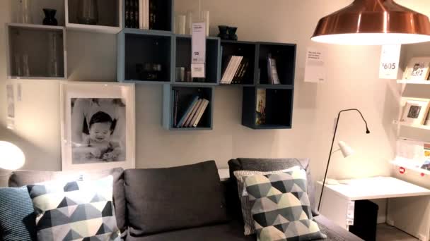 Inglese Design Soggiorno Nel Negozio Ikea Ikea Stata Fondata Svezia — Video Stock