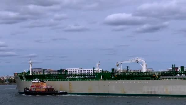 Boston Harbor Massachusetts Irving Ship Septiembre 2018 Día Soleado — Vídeos de Stock