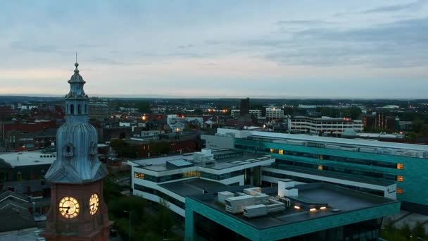 Vistas Aéreas Torre Del Reloj Beechams — Vídeo de stock