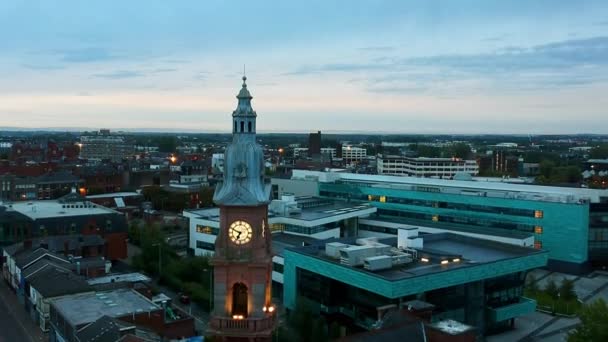 Vue Aérienne Tour Horloge Beechams — Video