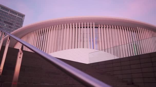 Vista Del Atardecer Sala Conciertos Philharmonie Ciudad Luxemburgo Luxemburgo Kirchberg — Vídeos de Stock