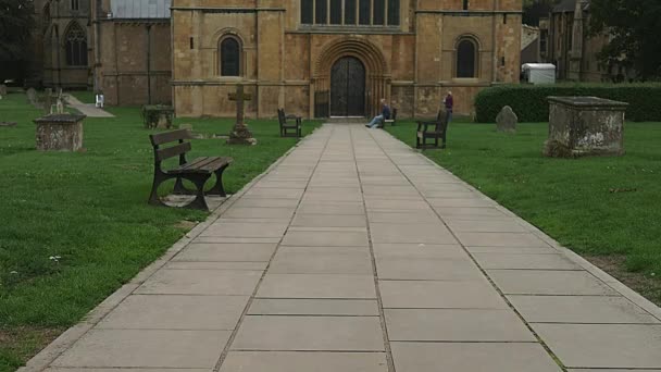 Magnificent West Front Southwell Minster Consisting Great Western Towers West — Stock Video