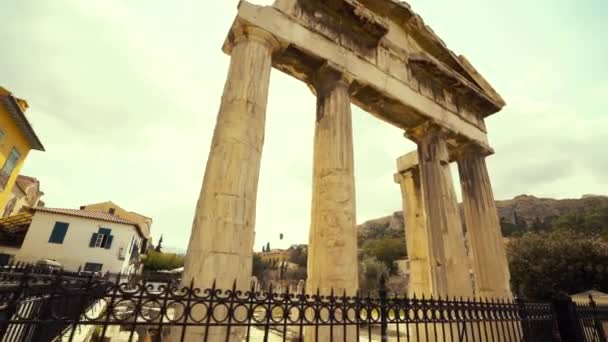 Agorà Atene Rovine Vista Dalla Strada — Video Stock