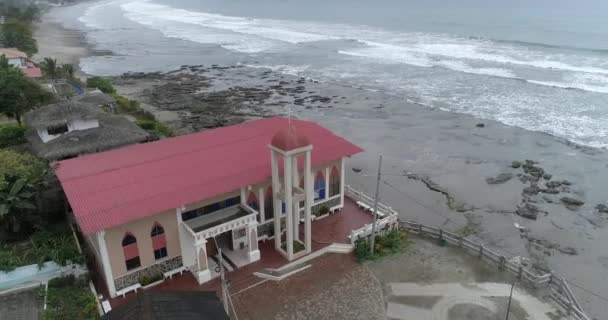 Entrada Ekvador Eylül 2018 Drone Aerial Camdan Önlü Kilisenin Yüksek — Stok video