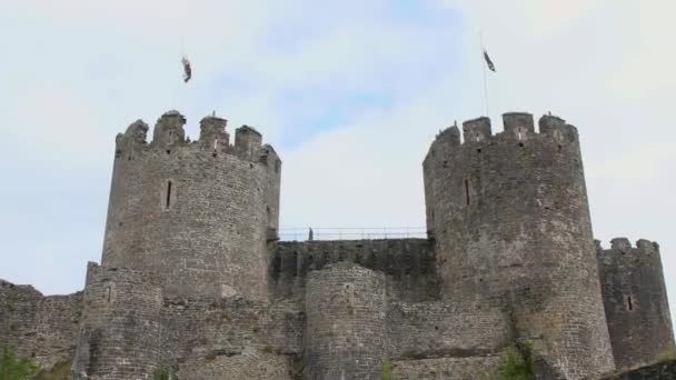 Conwy Castle Noord Wales — Stockvideo