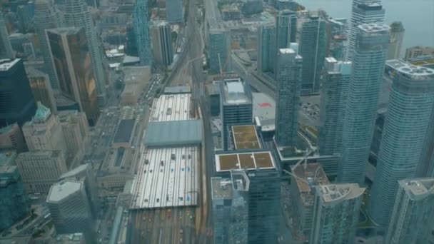 Toronto City Skyline Från Tower — Stockvideo
