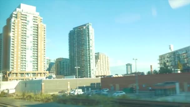 Torontský Záběr Vlaku Odjíždějícího — Stock video