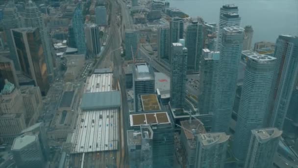 Toronto Skyline Cidade Vista Lago Ontário Torre — Vídeo de Stock