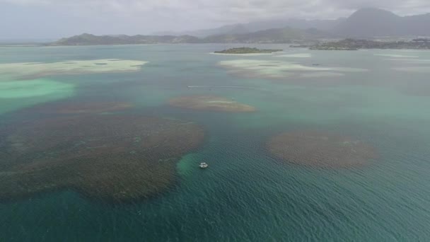 Coconut Adası Kaneohe Körfezi Hawaii Nin Tropikal Manzarasının Son Derece — Stok video