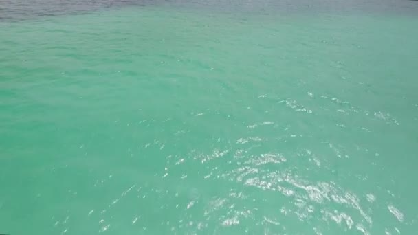 Una Amplia Toma Las Claras Aguas Azules Isla Coco Bahía — Vídeos de Stock