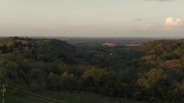 Krásné Letecké Záběry Rozlehlé Zelené Krajiny Nad Krajinou — Stock video