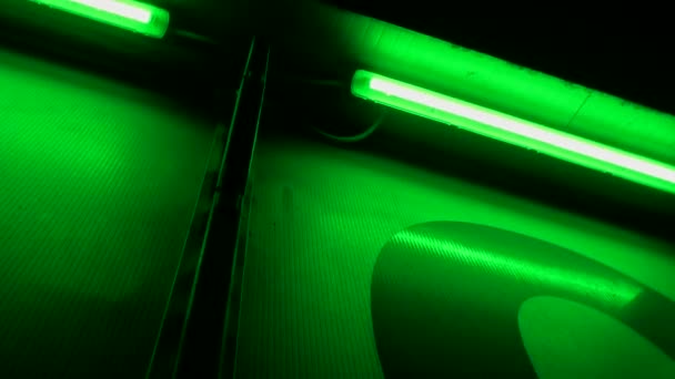 Aestethic Green Neons Tube Slow Motion — Stock Video