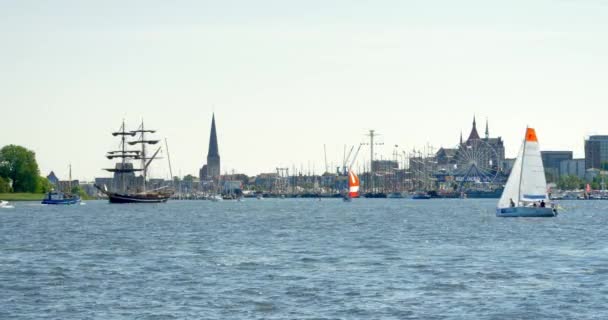 Hanse Sail City Habour Rostock — Stock Video