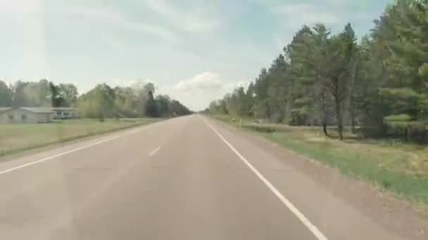Fast Forward Time Lapse Dashboard Camera Driving State Highway Country — Stock Video