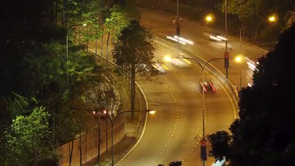 Night Pan Timelapse Evening Johor Bahru City Malaysia — Stock Video