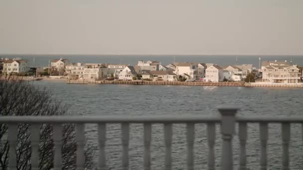 Gyönyörű Időeltolódás New Jersey Ben Van Egy Folyó Óceán Egymás — Stock videók