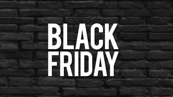 黑色墙壁黑色星期五销售动画 — 图库视频影像