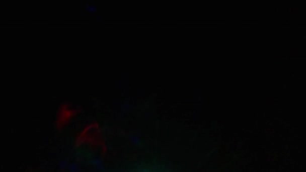 Fumaça Com Movimento Suave Com Cores Claras Azul Verde Vermelho — Vídeo de Stock