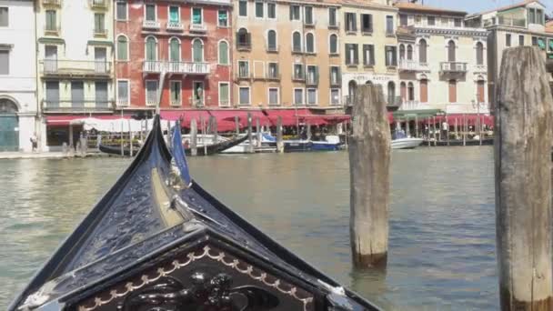 Venedig Italien Gondel Pov — Stockvideo