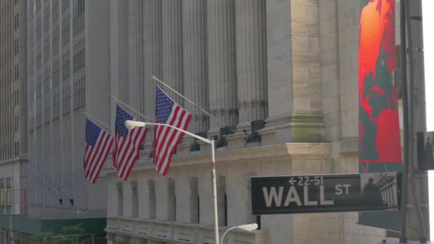 Uhd 25P New Yor City Lower Manhattan Wall Street Benjamin — Stockvideo