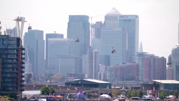 Filmagem Com Fps Dockland Londres Mesmo Lado Excel Transporte Público — Vídeo de Stock