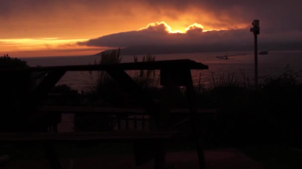 Beau Coucher Soleil Donnant Sur Mer Bovisands Plymouth Angleterre — Video