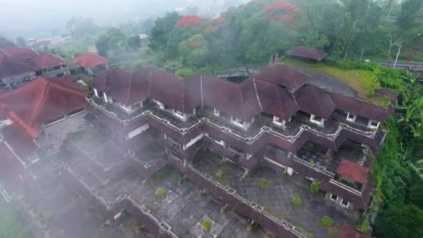 Amazing Aerial View Famous Ghost Palace Bali Backs Clouds — Stock Video