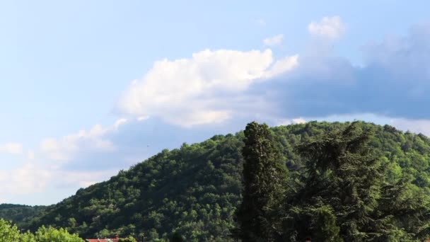 Time Lapse Clouds Building Mountain Top Volvic Γαλλία — Αρχείο Βίντεο