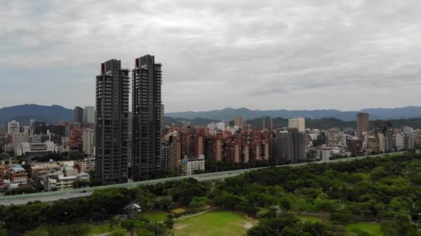 Höger Del Taipeis Stadsbild — Stockvideo